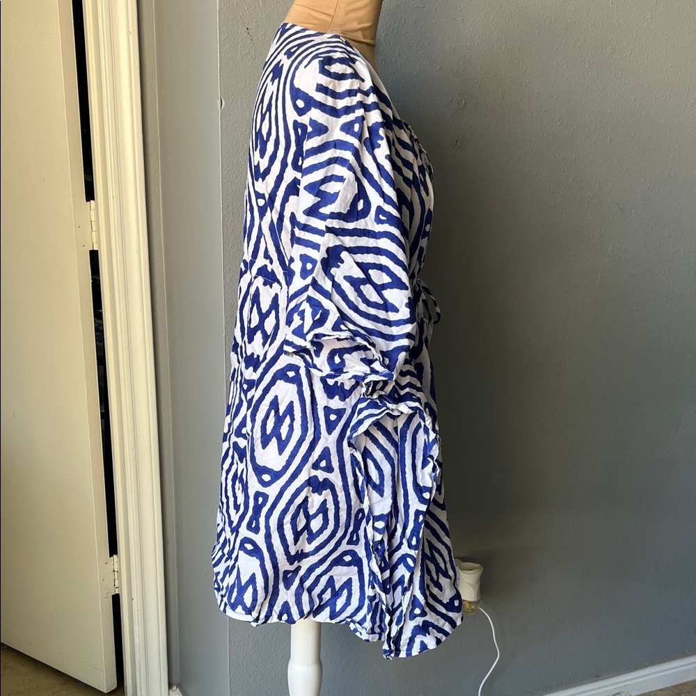 Roberta Roller Rabbit Blue and White Ikat Tunic - Picture 3 of 6